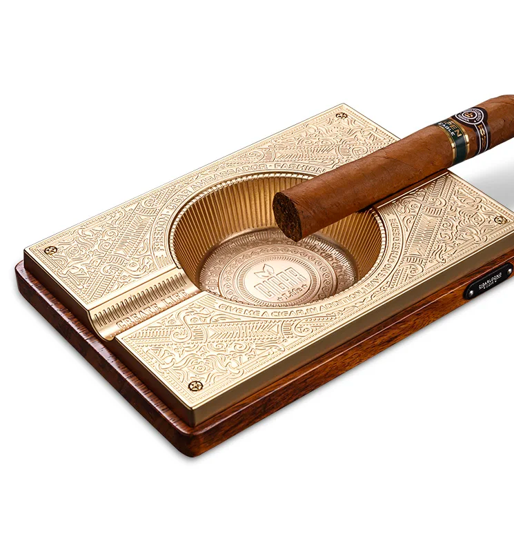 Cendrier Prestige – Bois & Laiton