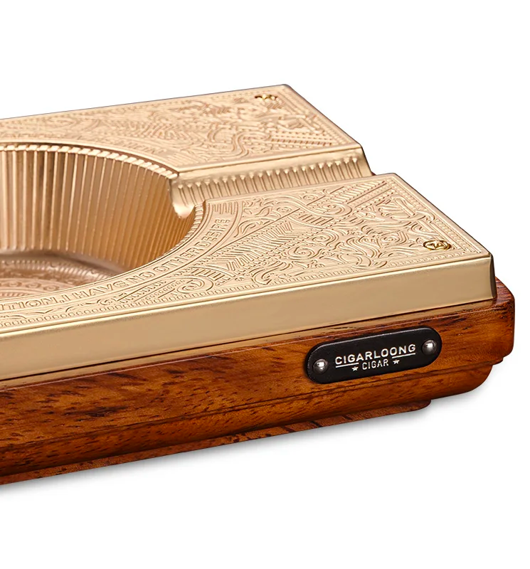 Cendrier Prestige – Bois & Laiton