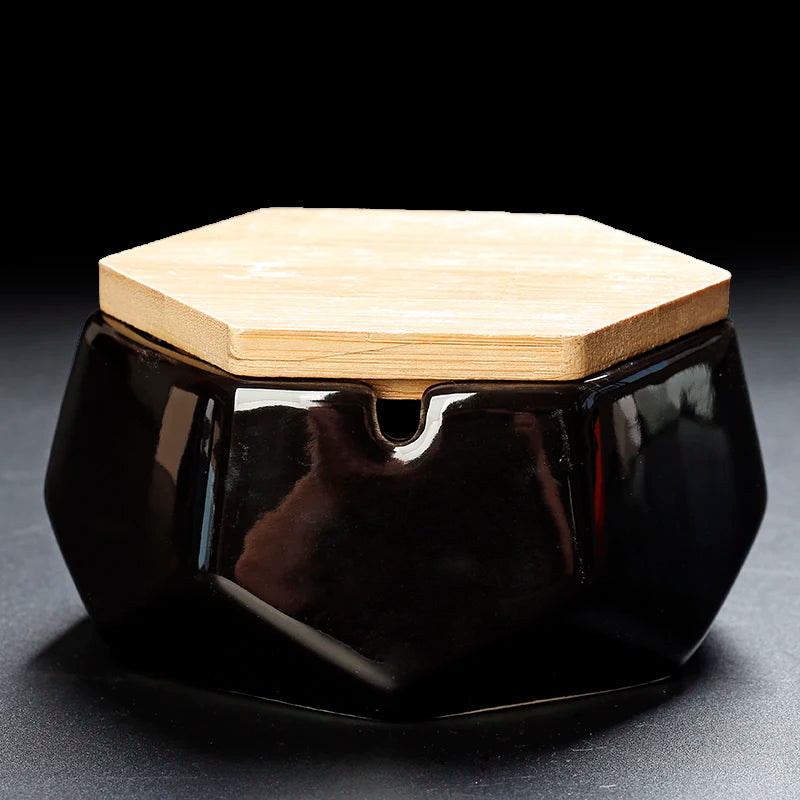 Cendrier Numa - Céramique & Bois Naturel