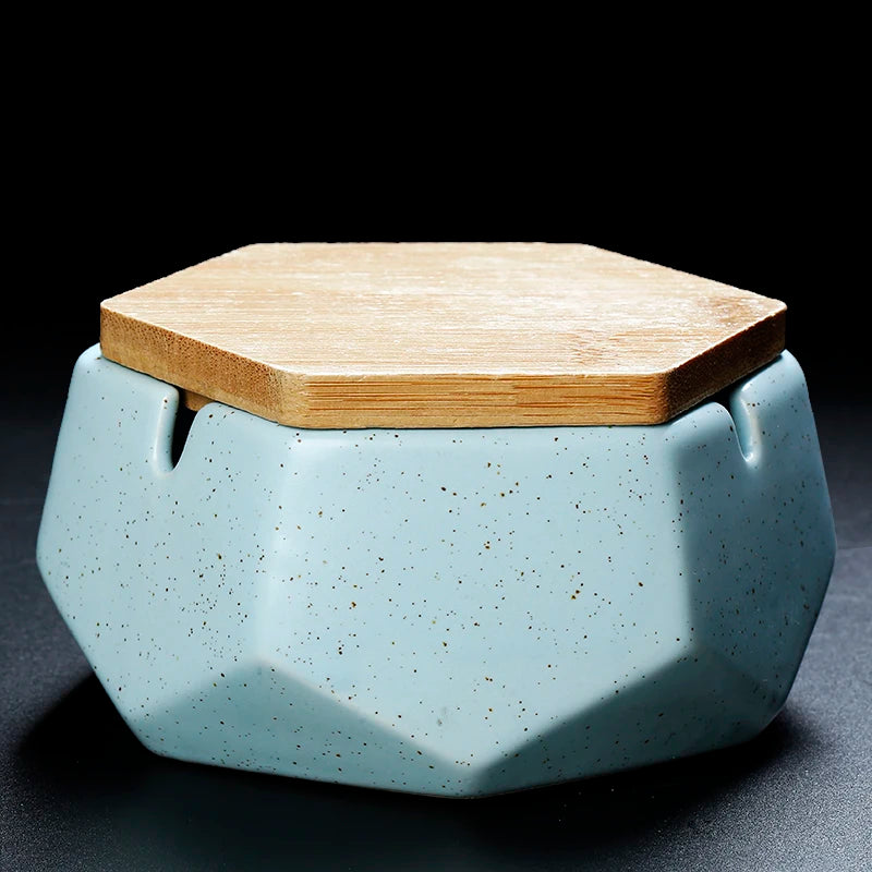 Cendrier Numa - Céramique & Bois Naturel
