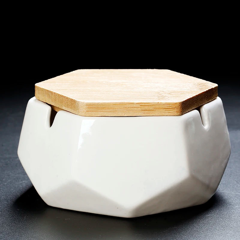 Cendrier Numa - Céramique & Bois Naturel