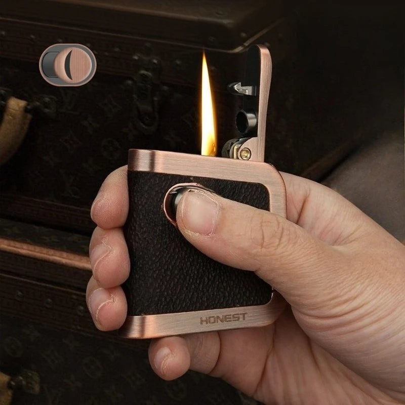 Briquet Monarque – Cuivre & Cuir Grainé