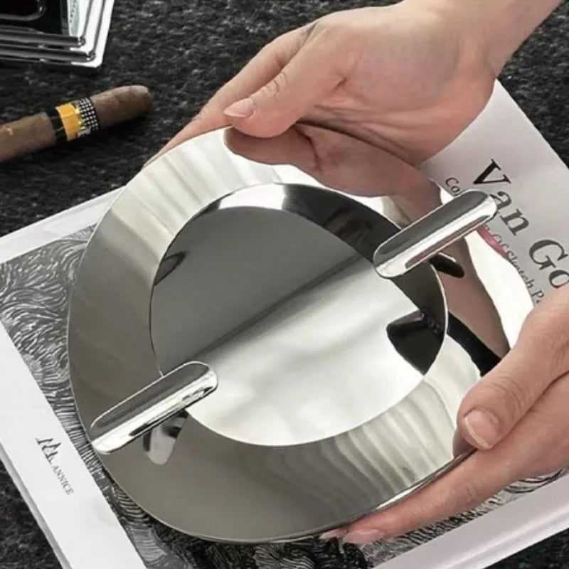 Ashtray Luxury Ash Tray Aesthetic Stainless Steel Cigarette Ashtrays Lighter Unique Smoking Trays Decorative Smoker Accessories
