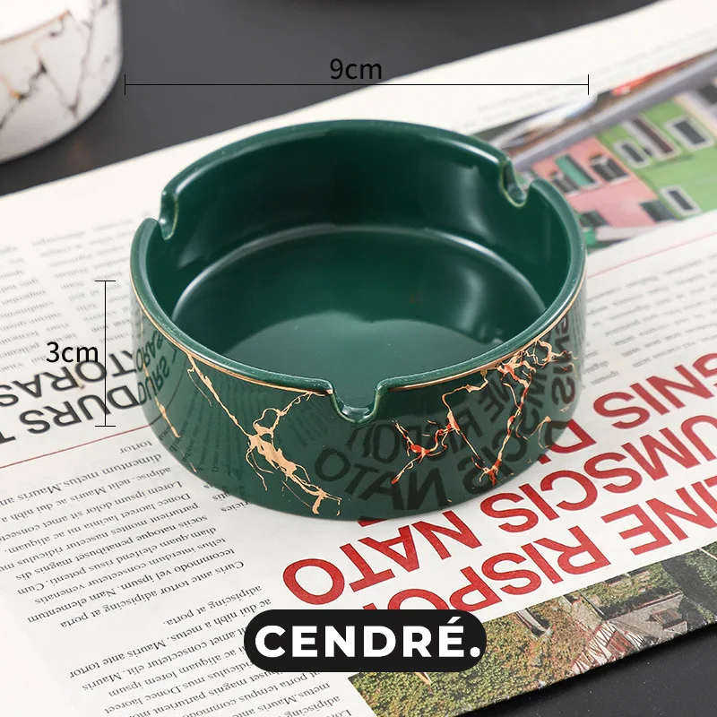 Cendrier Nero – Finition Marbrée & Détails Dorés